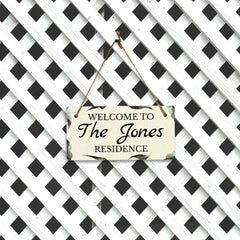 Boho Leaves Winter Design Custom 5 x 10" Hanging Wall or Door Sign | Rustic Twine | Personalized Home Decor | Boho Chic Design