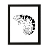 Designs ByLITA Chameleon Outlined version, Wall Print Animals Art | Family Presents | Bedroom | Stylish Kindergarten Decor