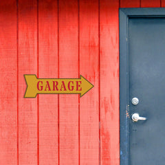 Arrow Shape Garage 12x4" Wall or Door Sign | Funny Home Décor