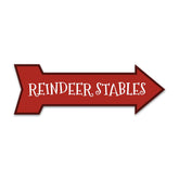 Arrow Shape Plus Reindeer Stables 12x4" Wall or Door Sign | Christmas Holiday Decoration