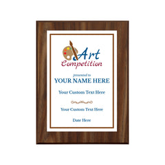 Art Competition Customizable Award Plaque | Easel Mount Option | Achievement and Recognition Personalizable Plaques