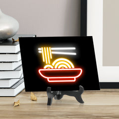 Noodles Neon Graphic Style Table Sign with Acrylic Stand (6x8“) | Live Streamer Gaming Themed Decoration