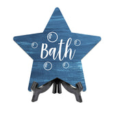 Sign ByLITA Bath, Wood Color, Star Bathroom Table Sign (6"x5")