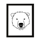 Designs ByLITA Polar Bear Outlined version, Wall Print Animals Art | Family Presents | Bedroom | Stylish Kindergarten Decor