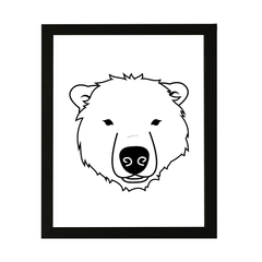 Designs ByLITA Polar Bear Outlined version, Wall Print Animals Art | Family Presents | Bedroom | Stylish Kindergarten Decor