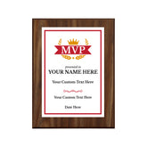 MVP (Most Valuable Player) Customizable Award Plaque | Easel Mount Option | Achievement and Recognition Personalizable Plaques