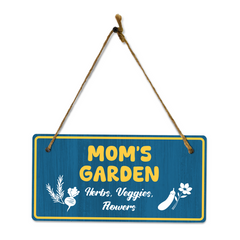 Mom's Garden Herbs, Veggies, Flowers 5x10 Hanging Plus Wall or Door Sign | Home Decor