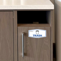 Fancy Plus | Trash Wall or Door Sign | Customizable with Your Company Logo | Durable & Easy to Install