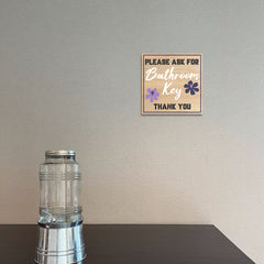 Square Plus Please Ask For Bathroom Key Thank You Wall or Door Sign | Public Spaces Signage