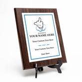 Middle Finger Novelty Funny Customizable Award Plaque |Easel Mount Option | Funny Parody Achievement Personalizable Plaques
