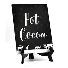 Hot Cocoa Sign with Easel, Reindeer Design (6 x 8")