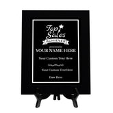 Top Sales Achiever Customizable Black Frame Award Plaque | Easel Mount Option | Achievement and Recognition Personalizable Plaques