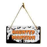 Haunted Mansion 5x10 Hanging Plus Wall or Door Sign | Rustic Twined | Spooky Halloween Decoration