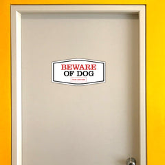 Signs ByLITA Fancy Plus | Beware of Dog Wall or Door Sign | Customizable with Your Company Logo | Durable & Easy to Install