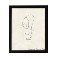 Standing Forward Fold, FRAMED Print Yoga Wall Art