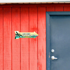 Arrow Shape Plus Key West, Florida 12x4" Wall or Door Sign | Stylish Famous US Beach Souvenirs