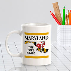 Designs ByLITA Maryland: The Free State 11oz Plastic or Ceramic Coffee Mug | State Pride Collection