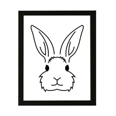 Designs ByLITA Bunny Outlined version, Wall Print Animals Art | Family Presents | Bedroom | Stylish Kindergarten Decor