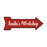 Arrow Shape Plus Santa's Workshop 12x4" Wall or Door Sign | Christmas Holiday Decoration