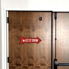 Arrow Shape Plus Let it Snow 12x4" Wall or Door Sign | Christmas Holiday Decoration