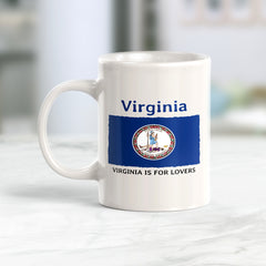 Designs ByLITA Virginia: Virginia is for Lovers 11oz Plastic or Ceramic Coffee Mug| States Flag Collection Mug