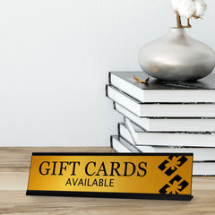 Signs ByLITA Gift Cards Available Graphic Black Frame, Desk Sign (2x8")