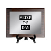 Seize The Day Decorative Wall Plaque | Easel Mount Option | Inspirational Affirmation Wall Art