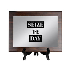 Seize The Day Decorative Wall Plaque | Easel Mount Option | Inspirational Affirmation Wall Art