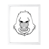 Designs ByLITA Mandrill Outlined version, Wall Print Animals Art | Family Presents | Bedroom | Stylish Kindergarten Decor