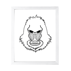 Designs ByLITA Mandrill Outlined version, Wall Print Animals Art | Family Presents | Bedroom | Stylish Kindergarten Decor