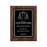 Legal and Justice Theme Custom Award Plaque |Easel Mount Option | Achievement and Service Personalizable Plaques