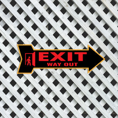 Arrow Shape Exit Way Out 12x4" Wall or Door Sign | Public Signage