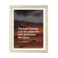 The best revenge is to be unlike him who performed the injury - Marcus Aurelius, Framed Print | Stoic Wisdom Inspirational Quotes