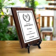 Lacrosse Customizable Wooden Award Plaque | Easel Mount Option | Achievement and Recognition Personalizable Plaques