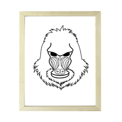 Designs ByLITA Mandrill Outlined version, Wall Print Animals Art | Family Presents | Bedroom | Stylish Kindergarten Decor