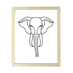 Designs ByLITA Elephant Outlined version, Wall Print Animals Art | Family Presents | Bedroom | Stylish Kindergarten Decor