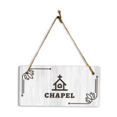 Chapel 5x10 Hanging Plus Wall or Door Sign | Religious Rustic Wood Sign