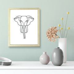Designs ByLITA Elephant Outlined version, Wall Print Animals Art | Family Presents | Bedroom | Stylish Kindergarten Decor