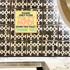 Square Plus Please Only Flush Toilet Paper Down This Toilet Thank You Wall or Door Sign | Public Restrooms Signage