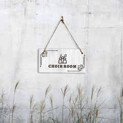 Choir Room 5x10 Hanging Plus Wall or Door Sign | Religious Rustic Wood Sign