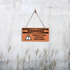 Warning Enter At Your Own Risk Toxic Gases 5" x 10" Hanging Wall or Door Sign | Safety Signs