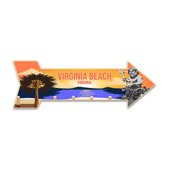 Arrow Shape Plus Virginia Beach, Virginia 12x4" Wall or Door Sign | Stylish Famous US Beach Souvenirs