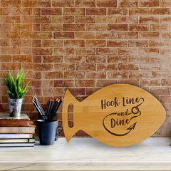 Designs ByLITA Hook Line and Dine 14 x 8.5" Fish Shape Cutting Board | Kitchen Chopping Board