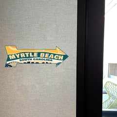 Arrow Shape Plus Myrtle Beach, South Carolina 12x4" Wall or Door Sign | Stylish Famous US Beach Souvenirs