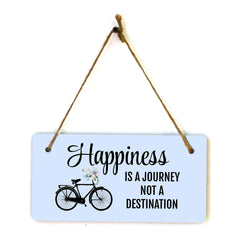 Happiness Is A Journey Not A Destination 5" x 10" Hanging Wall or Door Sign | Home Decor