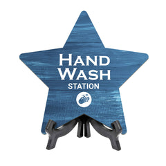 Sign ByLITA Hand Wash Station, Wood Color, Star Table Sign (6"x5")