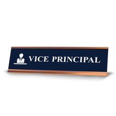 Vice Principal, Front Desk Gold Frame, Desk Sign (2x8")