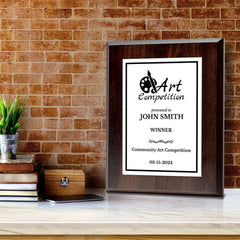 Art Competition Customizable Award Plaque | Easel Mount Option | Achievement and Recognition Personalizable Plaques
