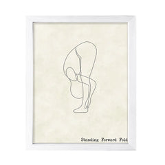 Standing Forward Fold, FRAMED Print Yoga Wall Art