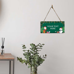 Customizable Christmas 5” x 10” Hanging Wall or Door Sign | Holiday Indoor Decoration